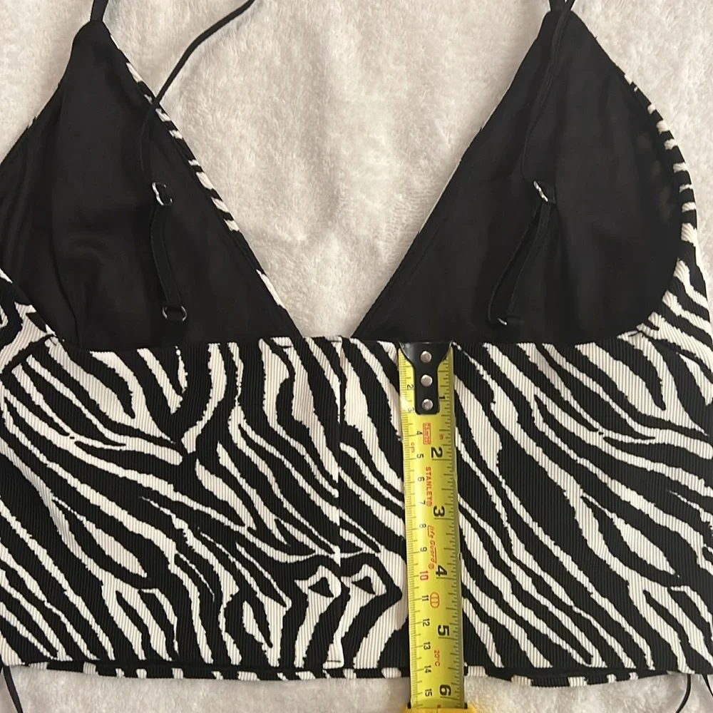 Zara Zebra Print crop Top Bralette with adjustable straps - Small - Picture 13 of 15